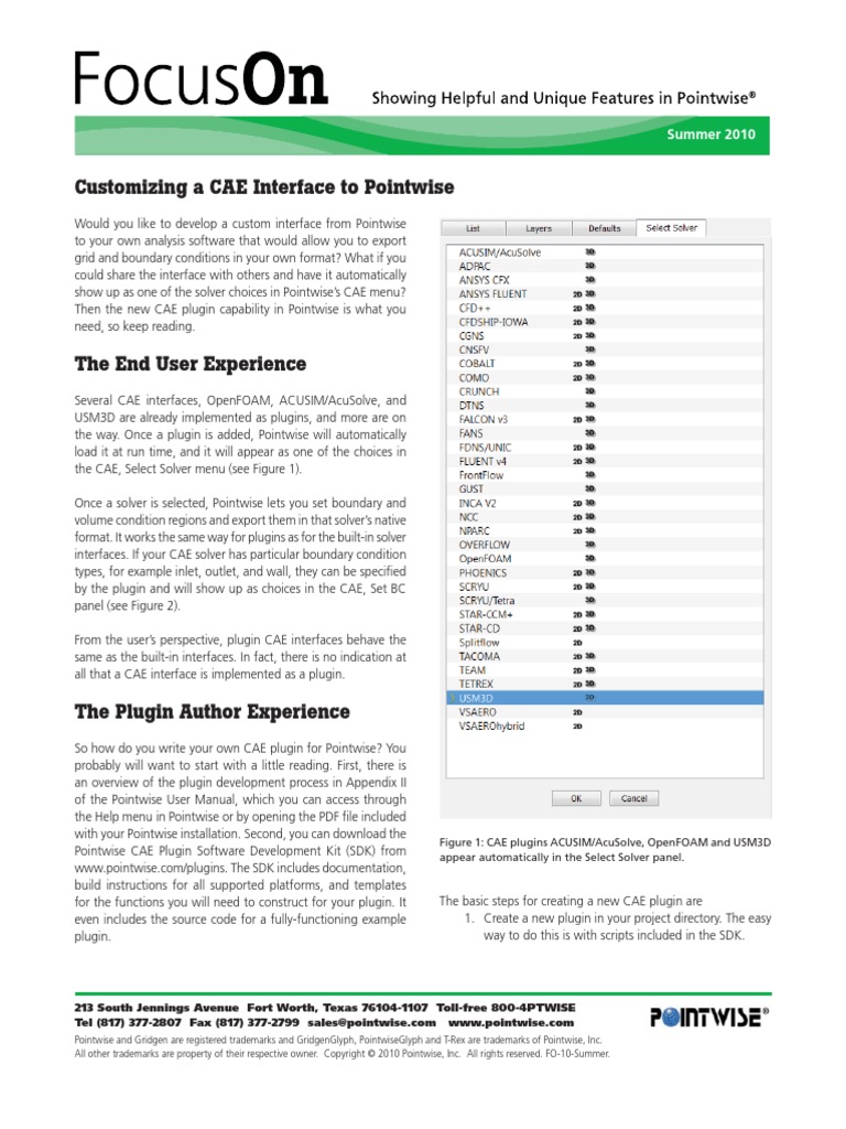 Customizing A CAE Interface To Pointwise | PDF | Plug In (Computing ...