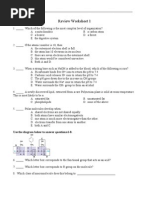 Review Worksheet 1: Use The Diagram Below To Answer Questions 6-8