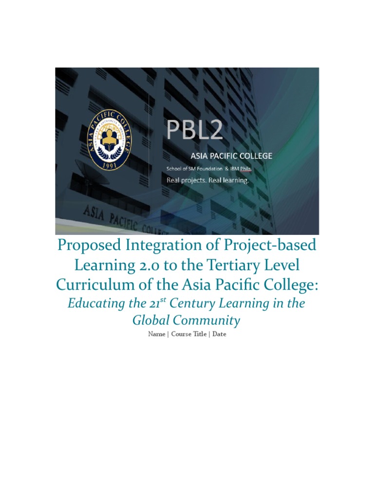 Enhancing Tertiary Curriculum with PBL2 | PDF | Project Based Learning ...