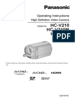 HC-V210 HC-V210M HC-V110: Operating Instructions