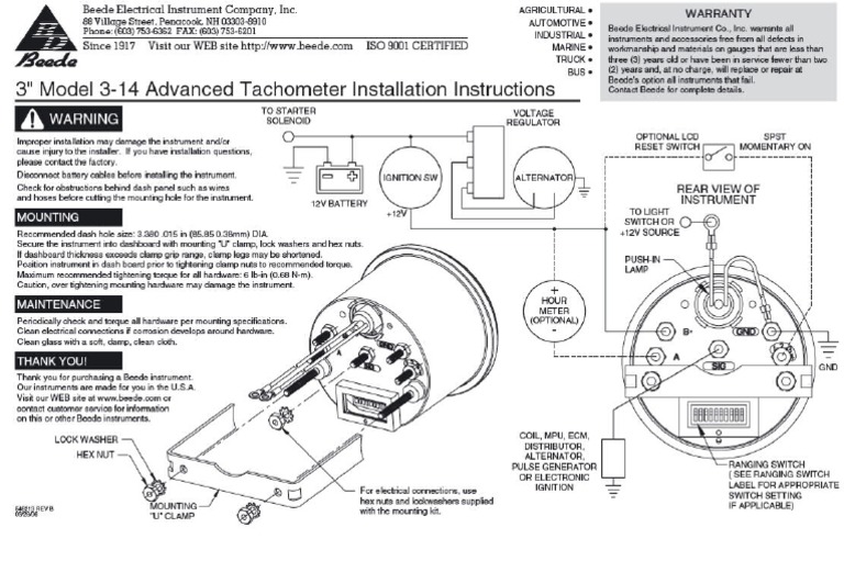 Faria Boat Tach Wiring Basic Electronics Wiring Diagram | PDF