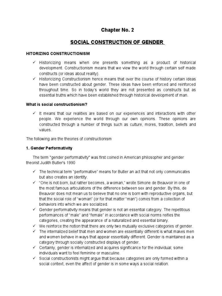 Social Construction of Gender | PDF | Masculinity | Gender