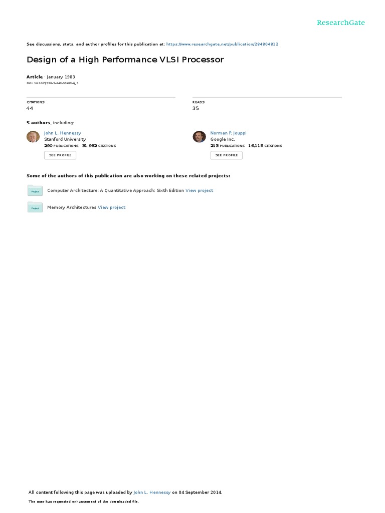 High Performance VLSI Processor Design | PDF | Computers