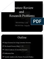 Literature Review and Research Problems: 9810009m Lisa 9810010m Angela