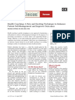 2007 - Health Coaching A New and Exciting Technique To Enhance Patient Self-Management and Improve Outcomes