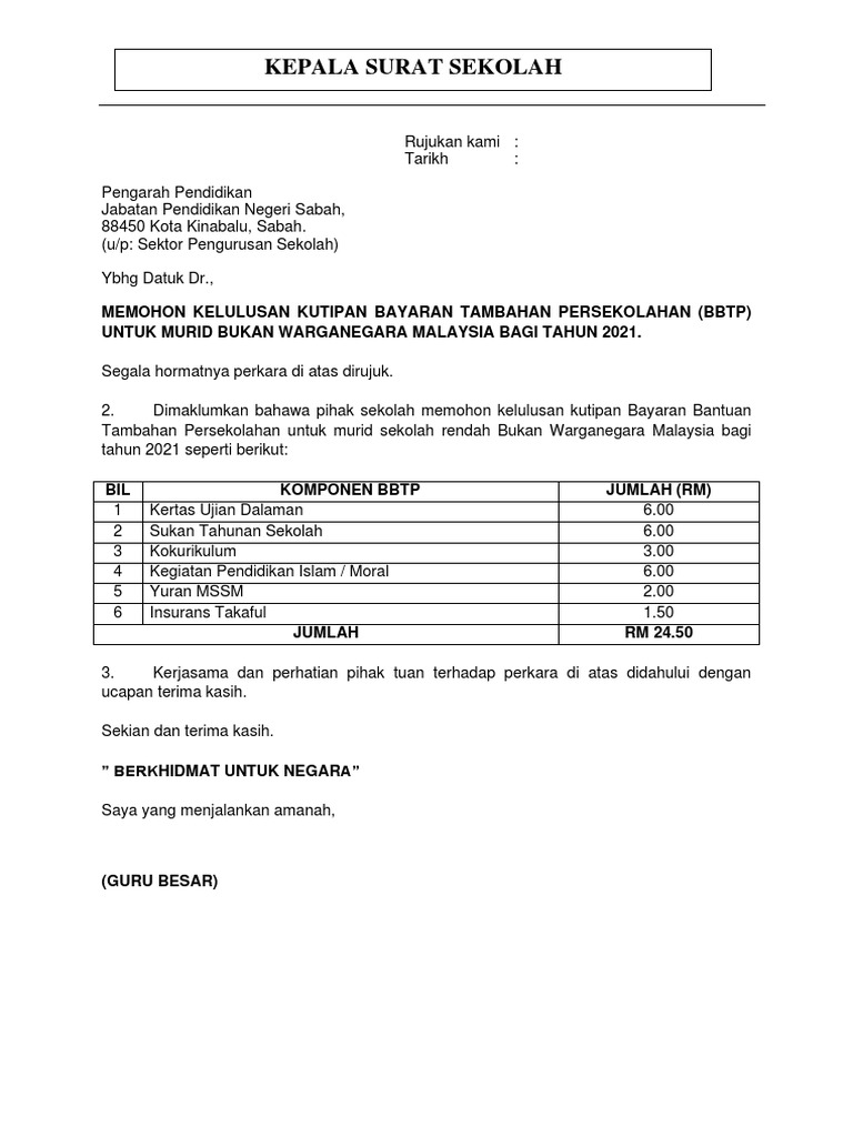 Contoh Surat BBTP  PDF