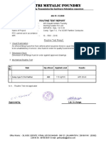 Gayatri Metalic Foundry: Routine Test Report