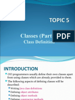 Classes Part 1 - OO Class Definitions and Methods