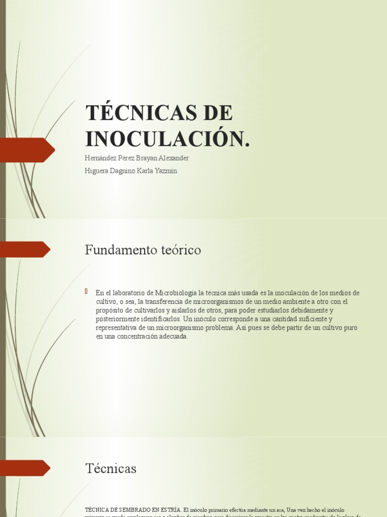 Técnicas de Inoculación en Microbiología | PDF | Organismos | Microbiología