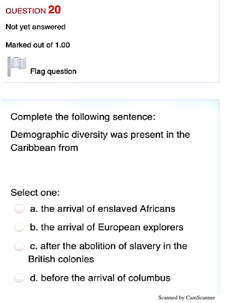 Carib Civ Multiple Choice | PDF