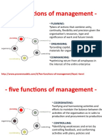 Five Functions of Management - : Planning