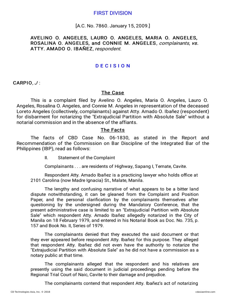 Disbarment Case Against Atty. Ibañez | PDF | Notary Public | Complaint