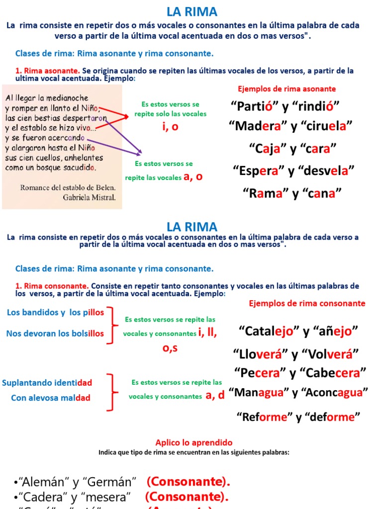 Rima y ritmo: conceptos y ejemplos | PDF | Rima | Técnicas Retóricas