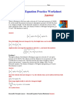 Bernoulli Equation Practice Worksheet: Answer S