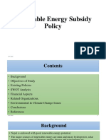 Renewable Energy Subsidy Policy
