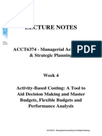Lecture Notes: ACCT6374 - Managerial Accounting & Strategic Planning