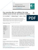 Free Convection Effect On Oscillatory Ow Using Artificial Neural Networks and Statistical Techniques