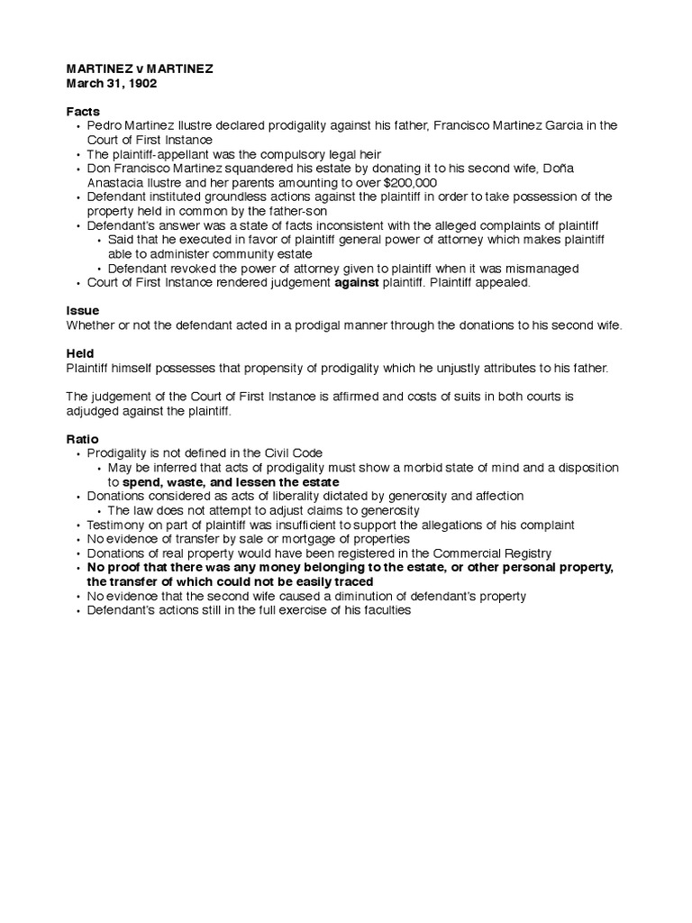 Martinez V Martinez | PDF