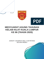 (Buku) Mesyuarat Agung Tahunan Kelab Kilat Kuala Lumpur Ke 66 (Tahun 2020)