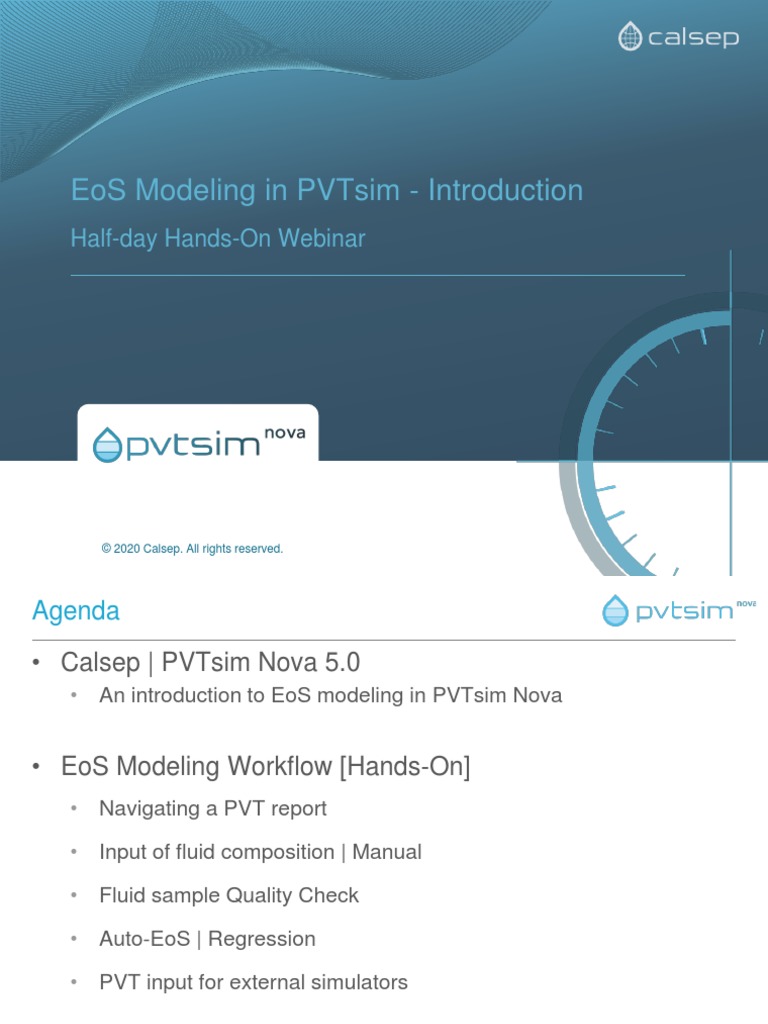 PVTsim Hands-On Webinar Handout - Introduction To EoS Modeling | PDF ...