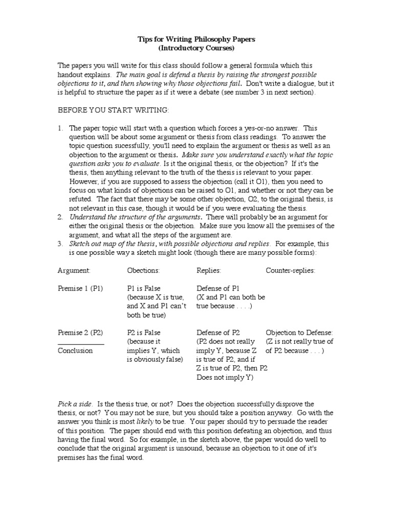 Tips For Writing Phil Pap | PDF | Argument | Thesis