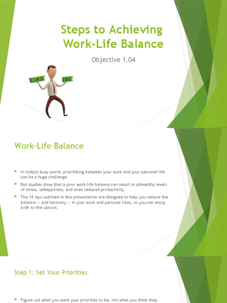 Steps To Achieving Work-Life Balance | PDF