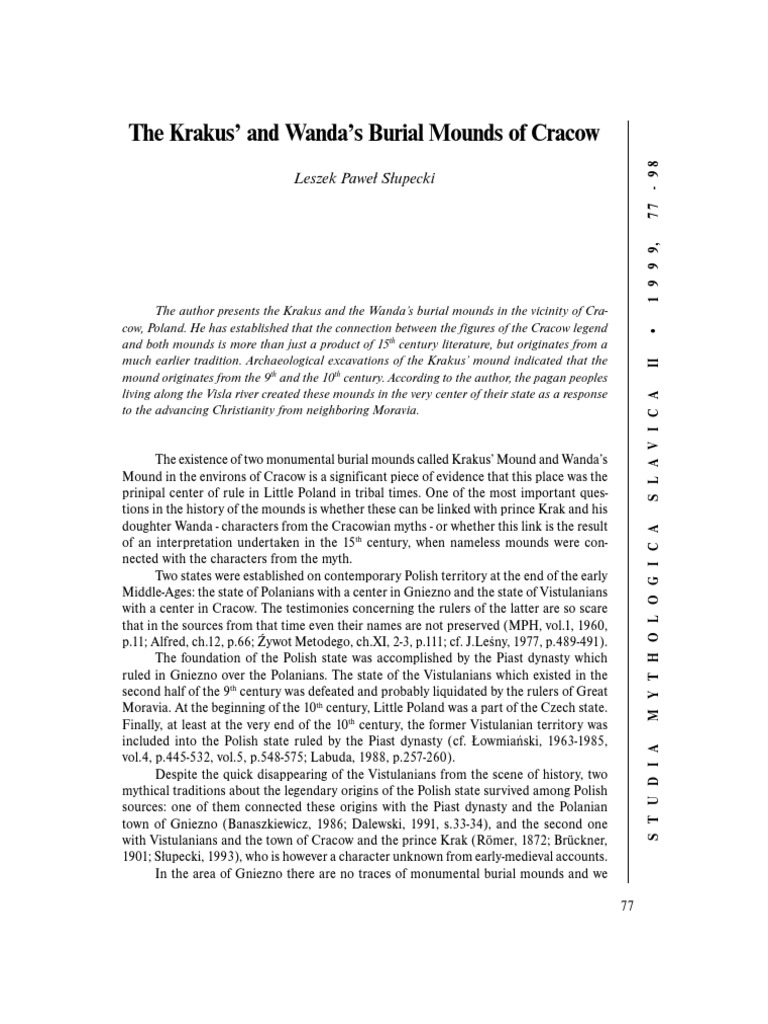 Krakus and Wanda Burial Mounds in Cracow | PDF | Kraków | Celts