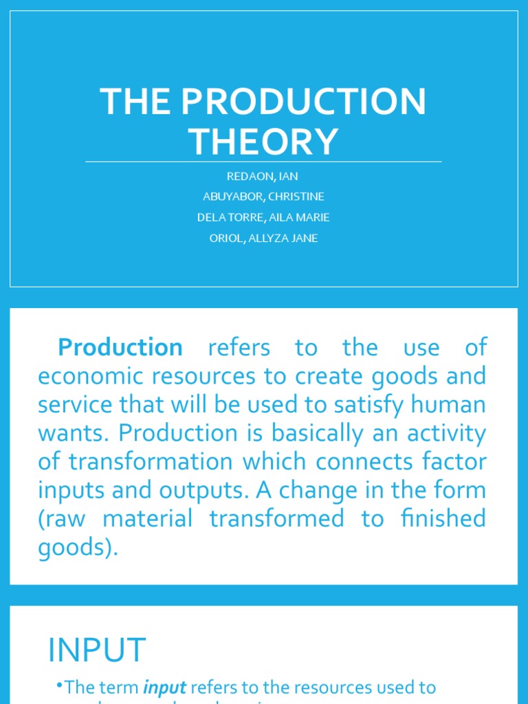 Understanding Production Theory Basics | PDF | Factors Of Production ...