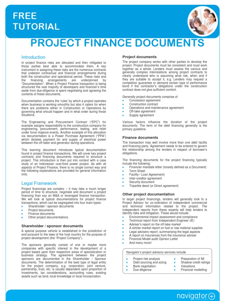 Project Finance Documentation Overview | PDF | Project Finance | Loans