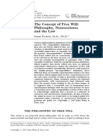 The Concept of Free Will: Philosophy, Neuroscience and The Law