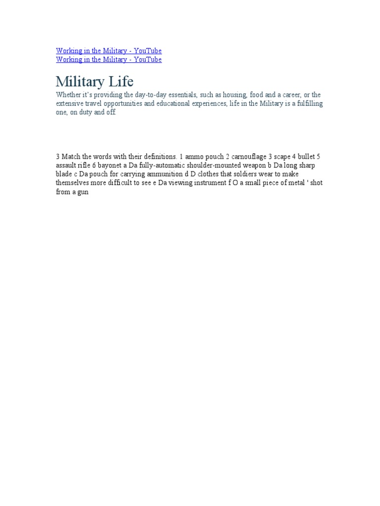 Working in The Military | PDF