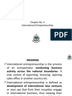 Chapter No. 4 International Entrepreneurship: Asad Javed