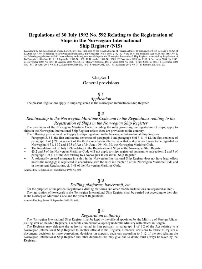 3.NMD No.592 of 1992-07-30 - Registration of Ships in The Norwegian ...