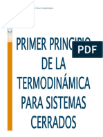 1º Principio de La Termodinámica para Sistemas Cerrados