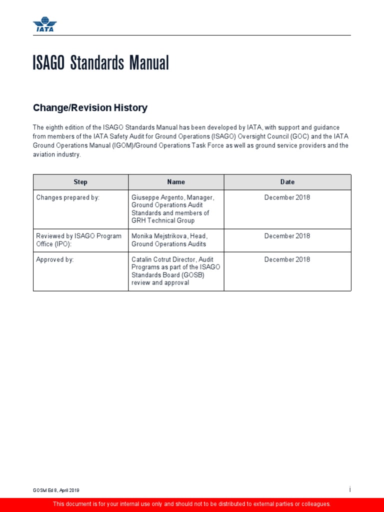 ISAGO Standards Manual Overview | PDF | Cargo | Audit