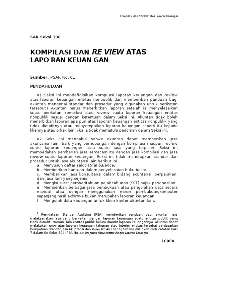 Contoh Laporan Keuangan Yang Sudah Diaudit Oleh Akuntan
