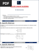 Me103 Linear Algebra: Dr. Orhan Keklicioglu