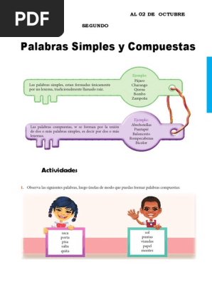 Hoja De Trabajo De Palabras Compuestas De Segundo Grado Hojas De