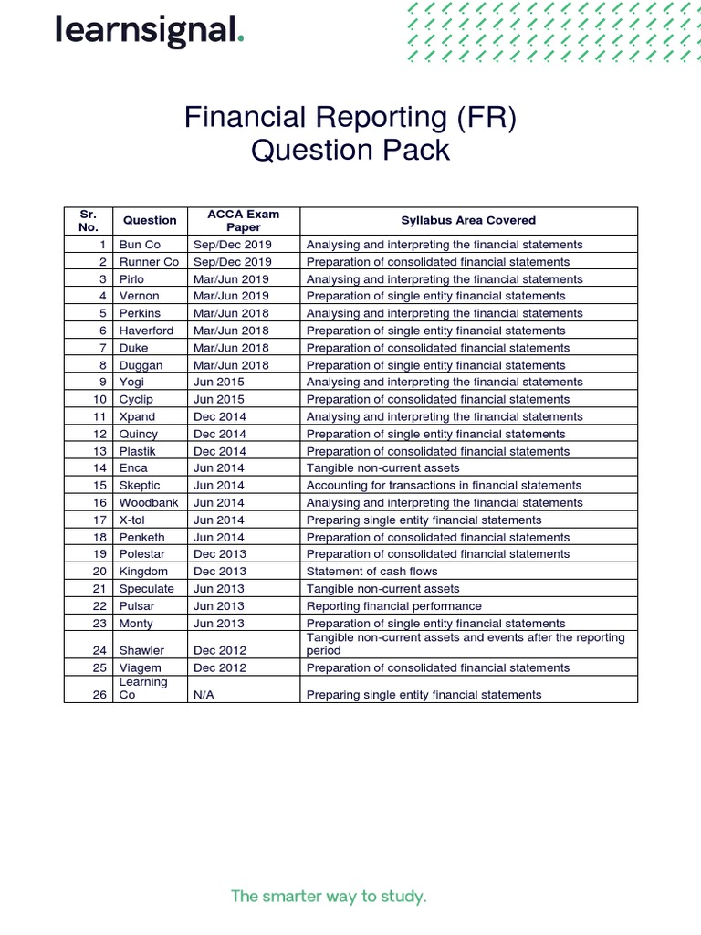 ACCA FINANCIAL REPORTING FR ESSENTIALS PACK visual data 4
