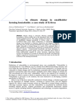 Vulnerability To Climate Change in Smallholder Farming Households: A Case Study of Eritrea