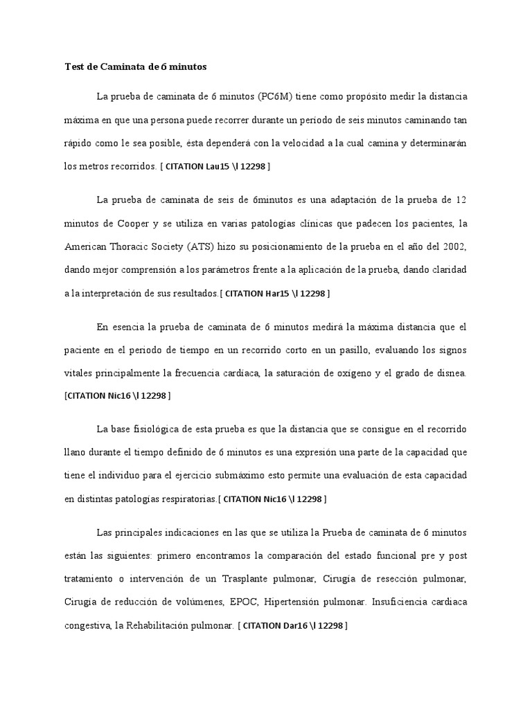 Test de caminata de 6 minutos pdf insuficiencia card aca fisiolog a