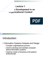 Systems Development in An Organizational Context