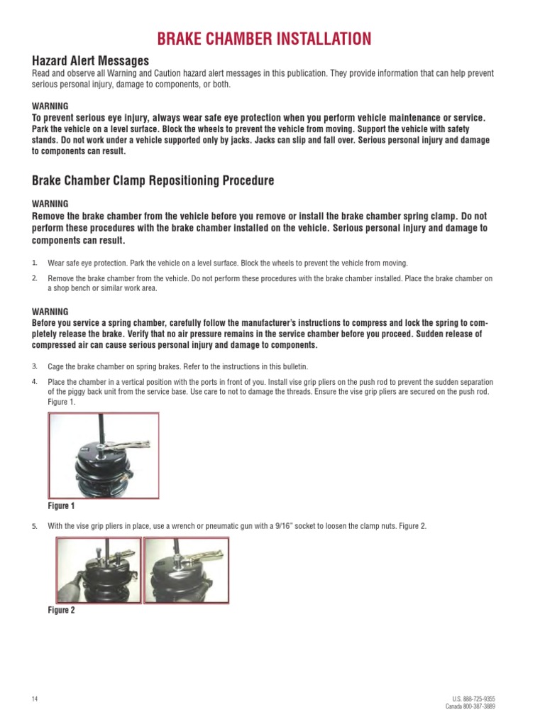 Generic Brake Chamber Fitting Instructions PDF Nut (Hardware) Brake