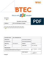 Assignment 1 Front Sheet Qualification BTEC Level 5 HND Diploma in Computing