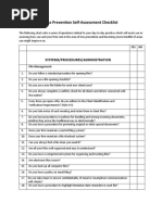 Loss Prevention Self-Assessment Checklist: Systems/Procedures/Administration