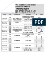 Calendario Categorias III y IV MONTEVIDEO Solo Informatica y Cs Fisica