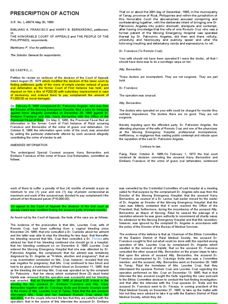 Fullltext Cases Exam PDF Defamation Statute Of Limitations