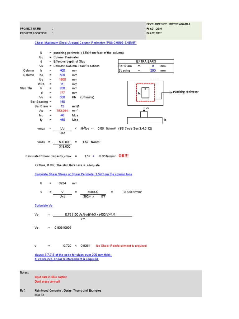 Punching Check | PDF | Mechanical Engineering | Civil Engineering