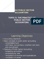 Fin3394 Public Sector Accounting Topic 5: The Practice of Public Sector Accounting