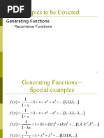 Lecture 9a - Generating Functions Recurrence Relations (20 Slides)